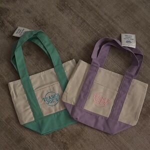 Trader Joe’s 2026 mini pastel canvas bags NWT